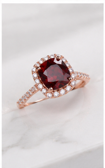ring_background_5 2 Carat Cushion Cut Red Garnet Promise Ring